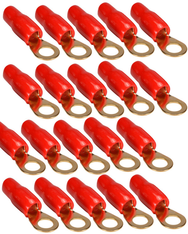 TERMINAL OJAL 8GA (20U) AISLADO 8 GAUGE ROJO X 20 UNIDADES - Imagen 1