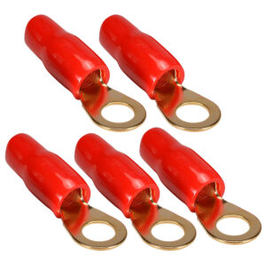 TERMINAL OJAL 0 GA (5U) AISLADO 0 GAUGE ROJO X 5 UNIDADES