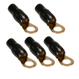 TERMINAL OJAL 0 GA (5U) AISLADO 0 GAUGE NEGRO X 5 UNIDADES