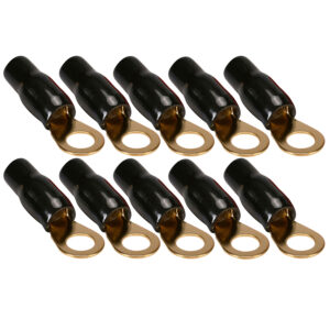 TERMINAL OJAL 4GA (10U) AISLADO 4 GAUGE NEGRO X 10 UNIDADES