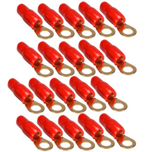 TERMINAL OJAL 8GA (20U) AISLADO 8 GAUGE ROJO X 20 UNIDADES
