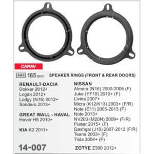 RENAULT / NISSAN Tiida-Captur-Trafic 2003/2019 ARO ADAPTADOR / 14-007
