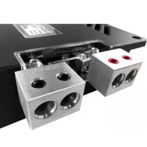 BLOQUE DISTRIBUIDOR 2 A 1 19MM BLOQUE REDUCTOR PARA AMPLIFICADORES HASTA 3000W