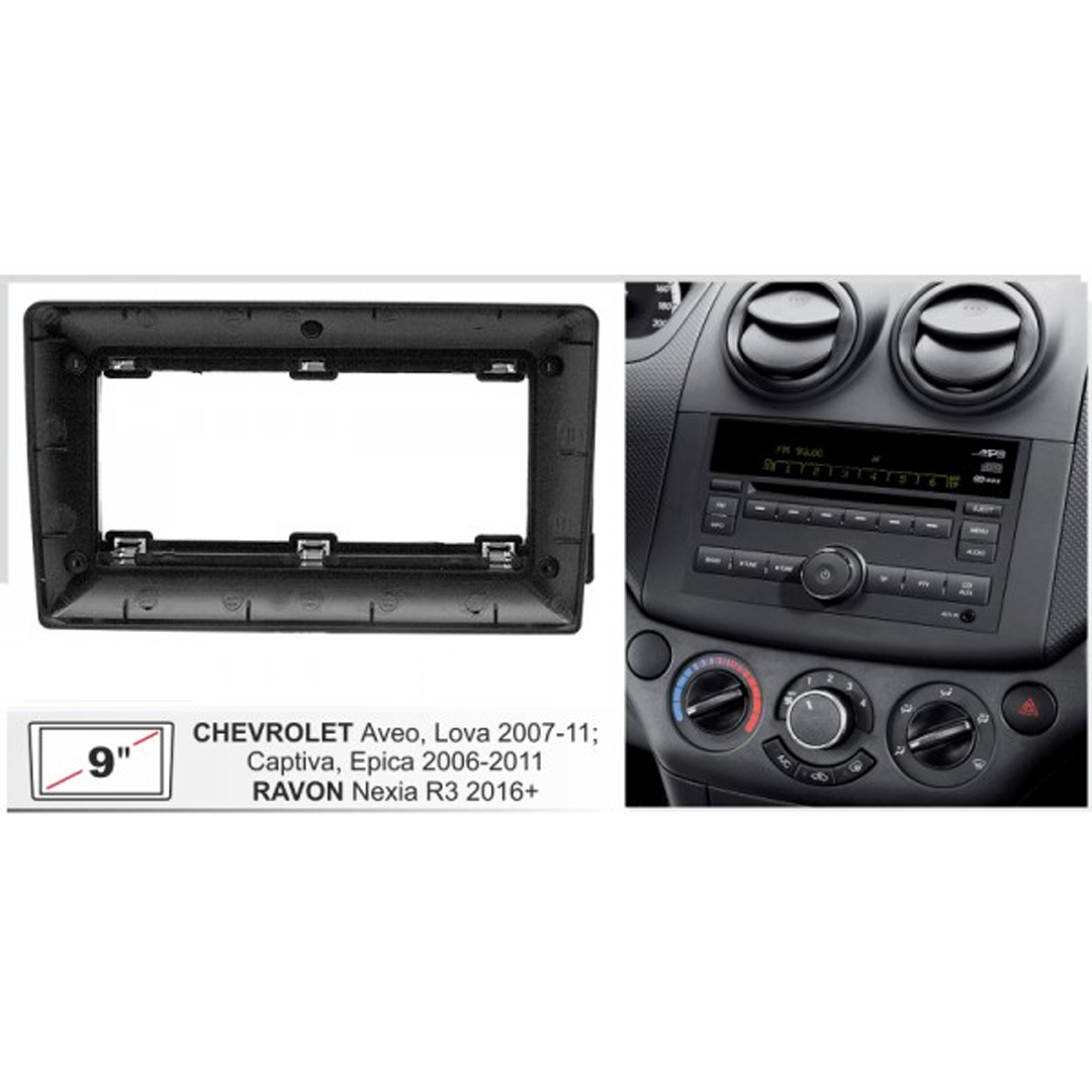 CHEVROLET AVEO / CAPTIVA 06/11 9" MARCO DOBLE DIN / GF-GM10 (CABLE ADAPTADOR GW-GM4 (Cod. 9960) NO INCLUIDO) - Imagen 5