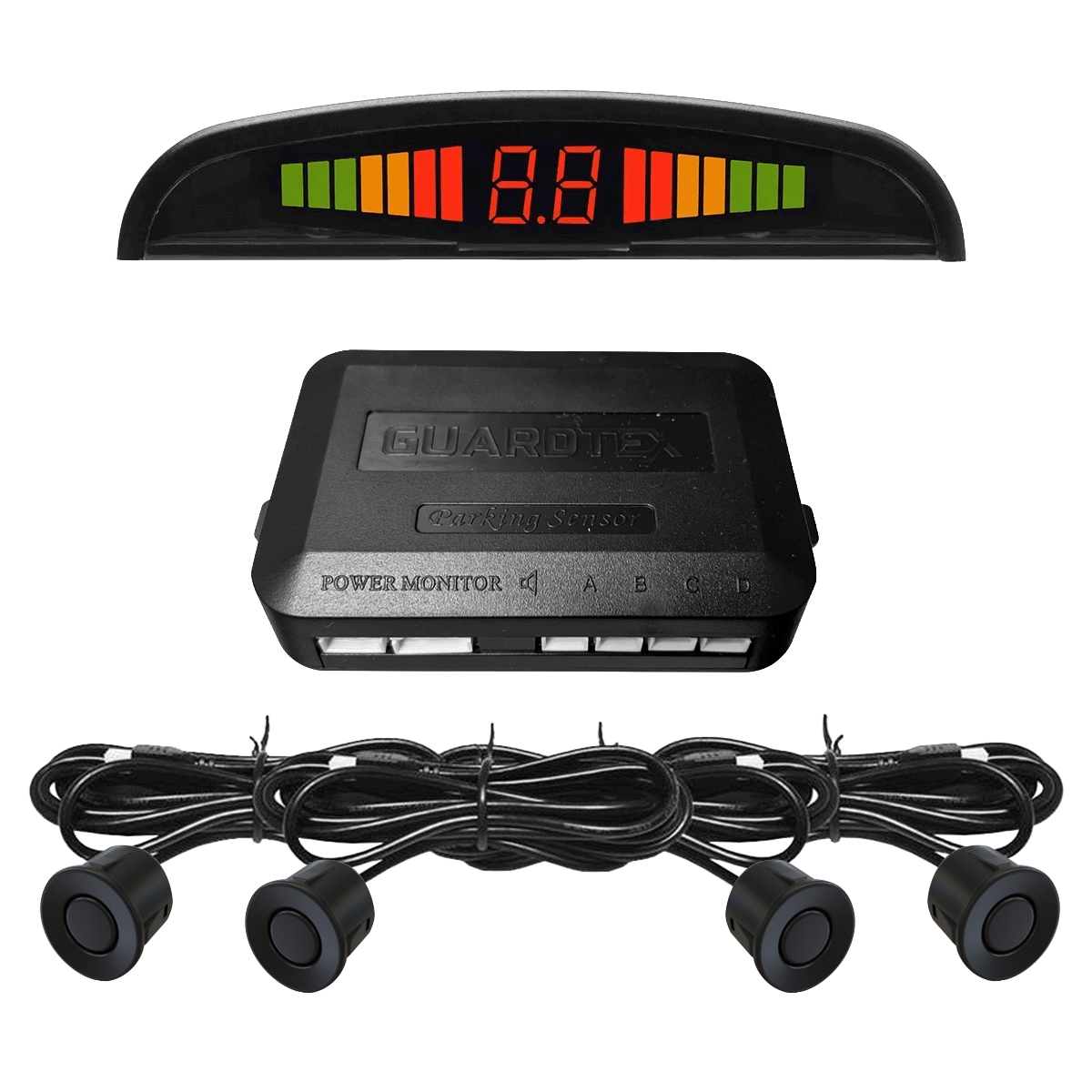 GPS-4BM KIT 4 SENSORES DE ESTACIONAMIENTO NEGRO MATE