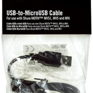 Cable SHURE AMV-USBC15 Lightning para MV7 y MV88+. De 38 cm
