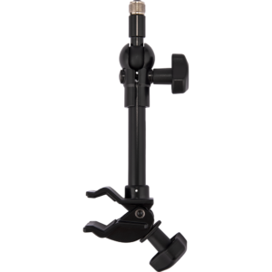 Se sujeta a una amplia variedad de superficies para un uso versátil Adecuada para configuraciones de grabación multiinstrumental Compatible con tubos redondos y cuadrados Soporta hasta 2 kg de equipo