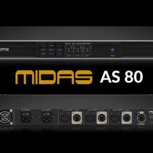 Convertidor MIDAS AS 80 HyperMac a Dual HMAC. Conversión de una conexión HyperMac de alta velocidad de bits en dos conexiones redundantes de 1 Gbps y viceversa .Conmutación de audio ultrarrápida. Hasta 192 canales bidireccionales a 96 kHz. Diseño en rack de 1U para una fácil integración en cualquier configuración de sonido portátil Tecnología de conmutación basada en FPGA para una conmutación por error HMAC fiable