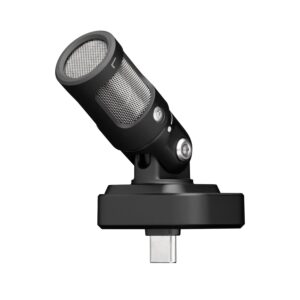 Micrófono Digital SHURE MV88-USBC Micrófono condensador estéreo digital con conexión USB-C, múltiples patrones polares ajustables y control mediante app para grabación móvil de alta calidad.