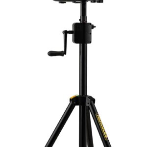 Accesorio Hercules SS710B PLUS Stand para Bafles con adaptador EZ, pie ajustable. Altura: 1270 – 2230 mm (50,0" – 87,8") Peso: 4,9 kg (10,8 libras) Tamaño plegado: 160 mm x 160 mm x 1230 mm (6,3" x 6,3" x 48,4") Capacidad de carga: 50 kg (110,2 lbs.) Acepta bridas: 35 mm – 40 mm (1,3" – 1,5") Pata niveladora: 280 mm (11,0") Material: acero