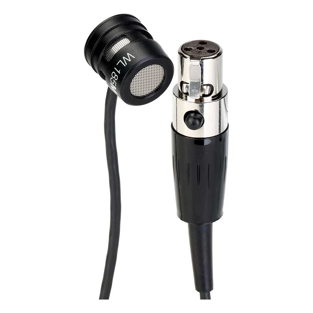 Micrófono SHURE WL185MB/C-TQG de solapa cardioide de bajo perfil (negro)