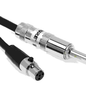 Cable SHURE WA302 Instrumento Jack 6,3mm a Mini XLR de 4 pines, para conectar al Bodypack.