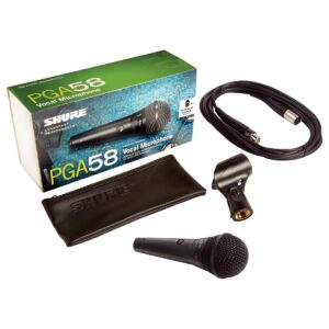 Micrófono SHURE PGA58-XLR Vocal Dinámico Cardioide c/ Cable XLR
